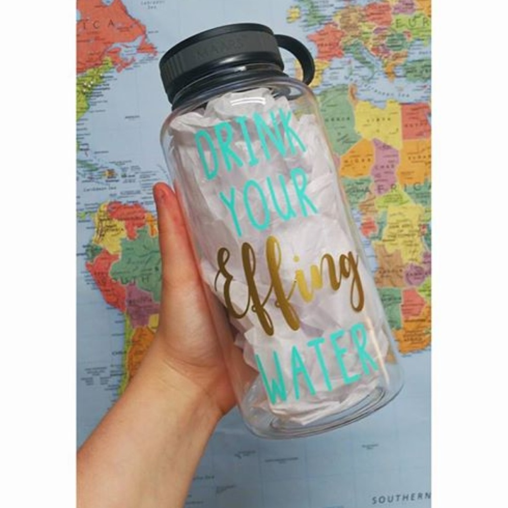 "Drink your effing water" 34 oz. Water Bottle